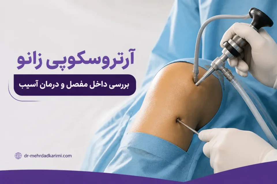 نمای توضیحی درباره بررسی داخل مفصل و درمان آسیب